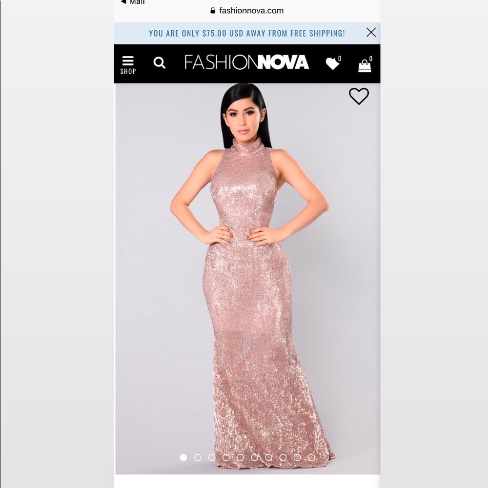 Rose gold sequin dress